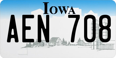 IA license plate AEN708