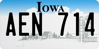 IA license plate AEN714