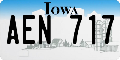 IA license plate AEN717