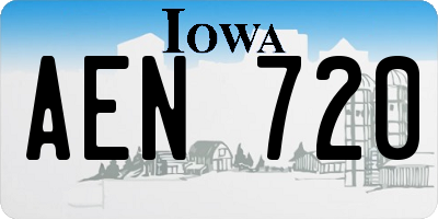 IA license plate AEN720
