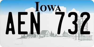 IA license plate AEN732