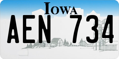 IA license plate AEN734