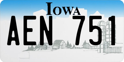 IA license plate AEN751