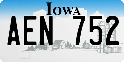 IA license plate AEN752