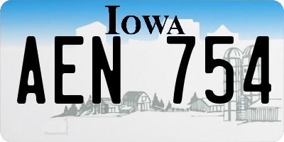 IA license plate AEN754