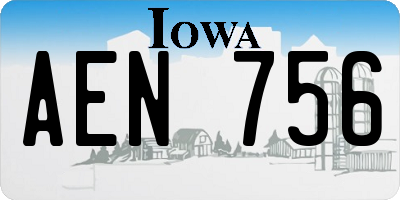 IA license plate AEN756