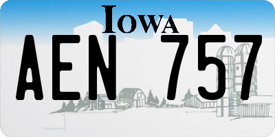IA license plate AEN757