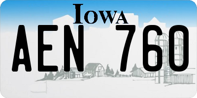 IA license plate AEN760