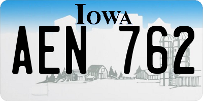 IA license plate AEN762