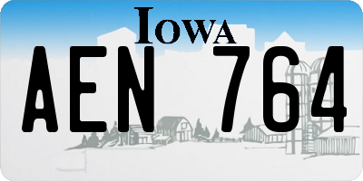 IA license plate AEN764