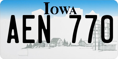 IA license plate AEN770