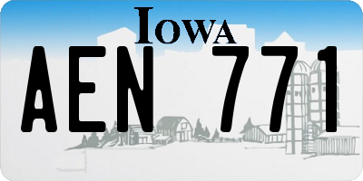 IA license plate AEN771