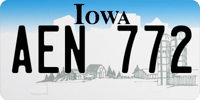 IA license plate AEN772