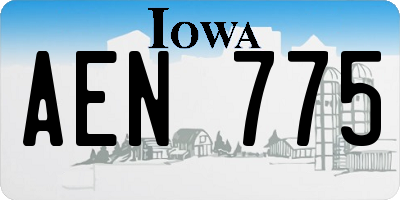 IA license plate AEN775