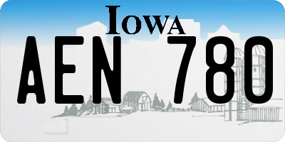 IA license plate AEN780