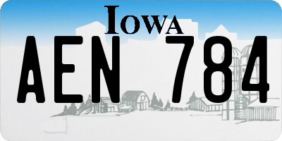 IA license plate AEN784