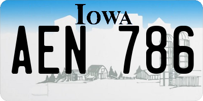 IA license plate AEN786