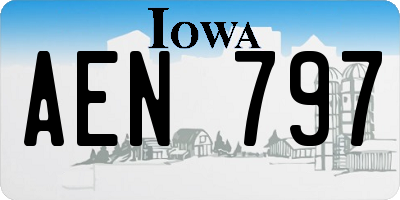 IA license plate AEN797