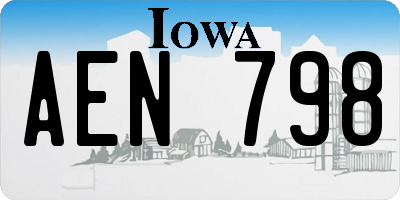 IA license plate AEN798