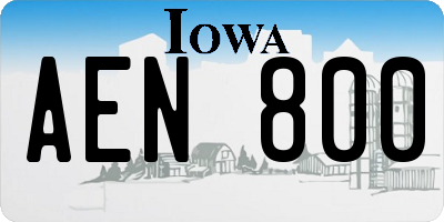 IA license plate AEN800