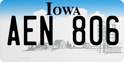 IA license plate AEN806