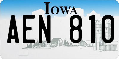 IA license plate AEN810