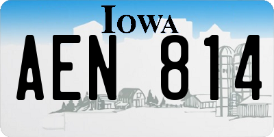 IA license plate AEN814