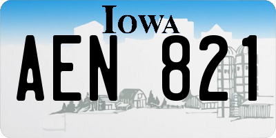 IA license plate AEN821