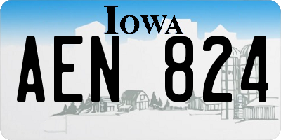 IA license plate AEN824