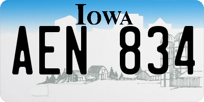 IA license plate AEN834