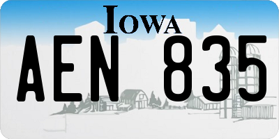IA license plate AEN835