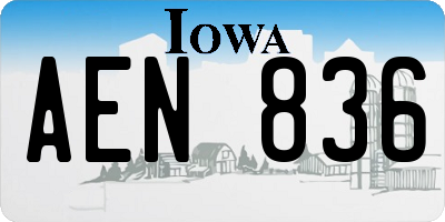 IA license plate AEN836