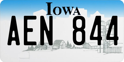 IA license plate AEN844