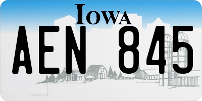 IA license plate AEN845