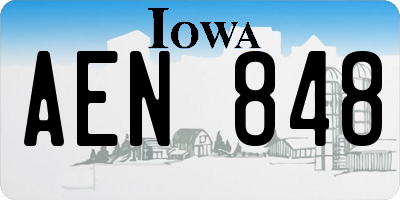 IA license plate AEN848