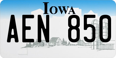 IA license plate AEN850