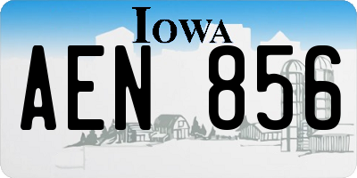 IA license plate AEN856