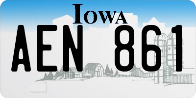 IA license plate AEN861