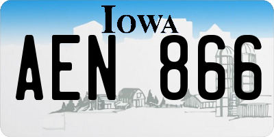 IA license plate AEN866