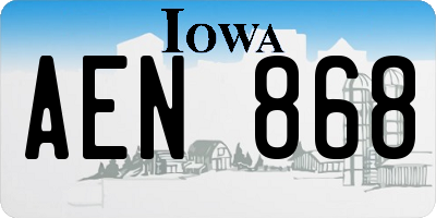 IA license plate AEN868