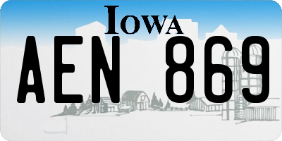 IA license plate AEN869