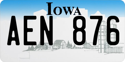 IA license plate AEN876