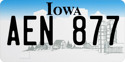 IA license plate AEN877