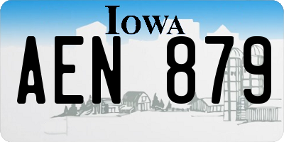 IA license plate AEN879
