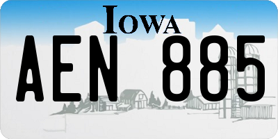 IA license plate AEN885