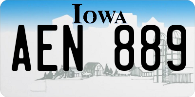 IA license plate AEN889