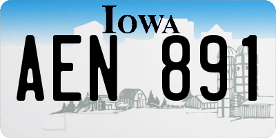 IA license plate AEN891