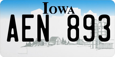 IA license plate AEN893