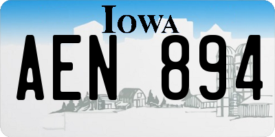 IA license plate AEN894