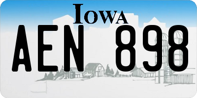 IA license plate AEN898